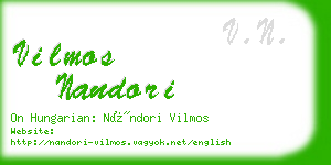 vilmos nandori business card